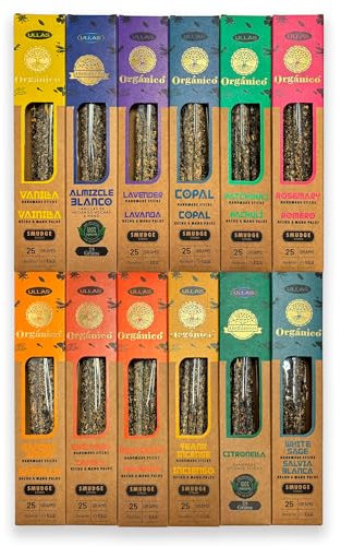 Assortimento di 12 fragranze di incenso biologico artigianale – fatto a mano con resina naturale e oli essenziali, ideale per meditazione, relax e aromaterapia