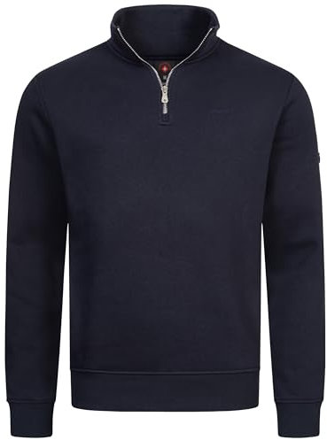 Höhenhorn Troiberg Herren Pullover 1/4 Zip Sweatshirt Dunkelblau Gr. XXL