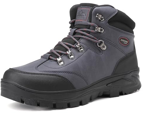 AX BOXING Chaussures Homme Hiver Chaussure Randonnée Fourrure Chaud Bottine Antidérapantes Bottes de Neige Outdoor Marche Trekking Taille 41-46 EU(Bleu_B, 44 EU)
