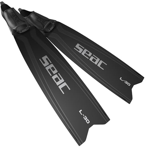 SEAC L-30 Pinne da Apnea e Pesca Subacquea – Pinne Lunghe con Pala in Tecnopolimero Reattivo, Scarpetta Morbida Senza Longheroni, Angolo Inclinato 30° - Ideali anche per Immersioni con Bombole