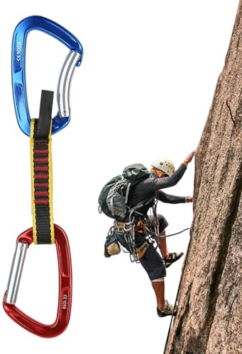 Mosquetones De Cinta Express - Accesorios De Mosquetones para Escalada | Cintas Express para Deportes | para Camping Y Montañismo Y Rappel Y Senderismo Al Aire Libre Y Viaje Y