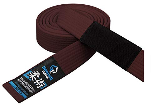 Ground Game BJJ Ceinture BJJ Belt | Ceinture de Jiu-Jitsu Brésilien Gi Kimono | Marron, Taille A2 280 cm