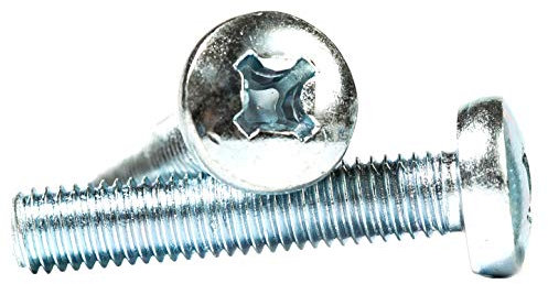 M8 (8mm x 60mm) Phillips Pan Head Machine Screws Zinc Plated Steel DIN 7985 (Pack of 10) G09-G10BC