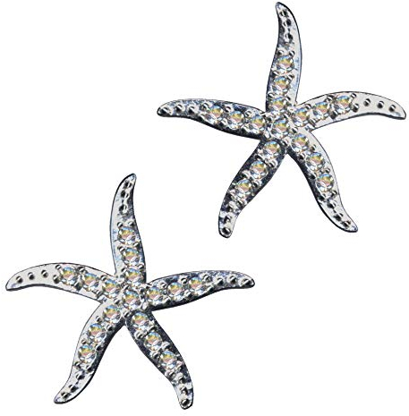 I OHRRINGE Seesterne I Echt Massiv Silber 925 mit Zirkonia I Jugendstil Design I Steinfarbe: transparent weiss I modern cool trendy hip I Online Shop Schmuck kaufen I 58028 I