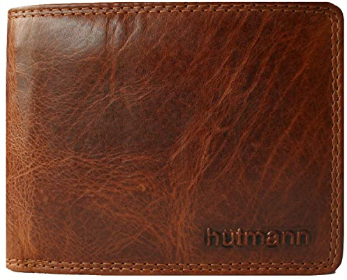 Golden Deer ® Geldbörse aus Leder für Herren Männer in braun mit RFID-Schutz mit Münzfach und Einer Prägung Echtleder Geldbeutel Portemonnaie (Querformat)