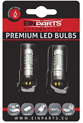 EinParts PW24W Bil LED-glödlampor 6000K (Vit) 12V LED-lampor 10 x SMD 2323 Superljus LED, 2st