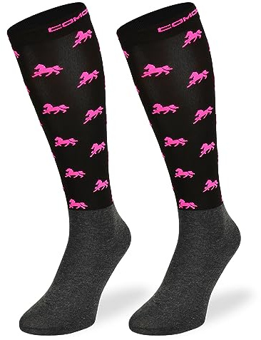 SKIETY Vêtements Équestres - Chaussettes Hautes d'Équitation en Microfibre pour Femme, Homme et Fille