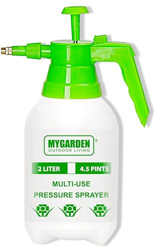 My Garden Pressure Sprayer 2L - Pump Action Hand Garden Sprayer Bottle for Water - Adjustable Nozzle & Safety Lock – Ideal for Fertilisers, Herbicides & Pesticides - Leak Resistant Plant Spray Bottle