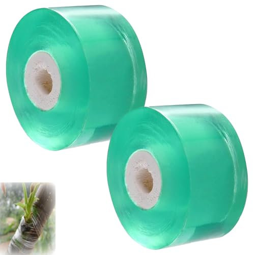 Lot de 2 bandes de greffage pour arbres fruitiers, ruban de greffage autocollant, ruban de greffage transparent, en caoutchouc de greffe, élastique pour les pieds et les arbres fruitiers