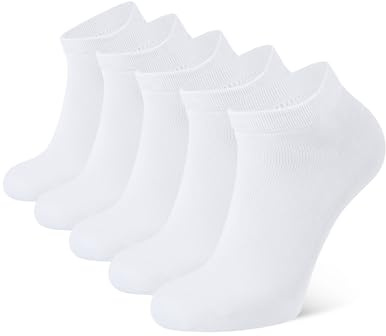 CLOSEMATE 5/10 Pairs Ankle Socks for Men Women Breathable Cotton Non Slip | Soft moisture-wicking cotton blend, low cut, reinforced heel & toe and comfortable fit for sports casual