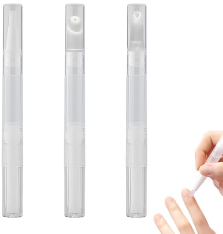 Quesuc 3 Piezas Bolígrafo Aceite Uñas Nail Care Pen Lápiz De Cuidado De Uñas Vacío De Plástico Transparente Para Rellenar Con Esmalte, Base De Maquillaje Y Cosméticos 12.6 Cm De Larg
