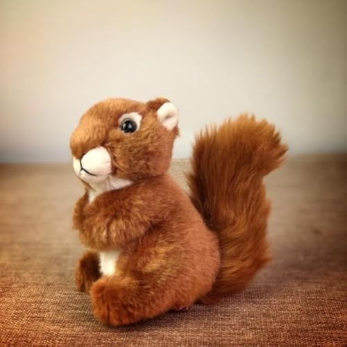 ThisToffGuys Juguete de Peluche Ardilla roja Realista 5, Pulgadas, Vida Silvestre con Cola tupida(Sciurus vulgaris)