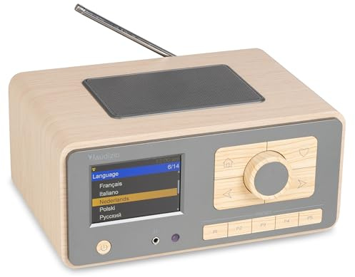 Audizio Dozza - Radio Dab+/FM Bluetooth y WiFi 40W Acabado Madera Clara