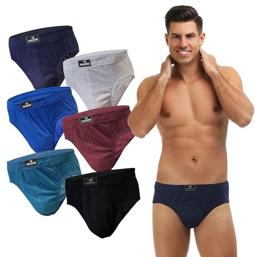 SGS Lot de 6 à 12 Calecon Homme - Slips Confortables en Coton pour Hommes - Slip Homme, sous-Vêtements Respirants et Doux - Tailles S à XXL, Multicolores