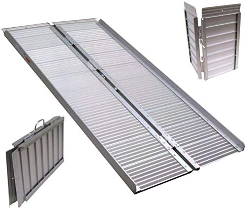 Alu Rollstuhlrampe 120cm klappbar Rampe 1,2m Rollirampe Auffahrrampe Türschwellenrampe 06145 AWZ