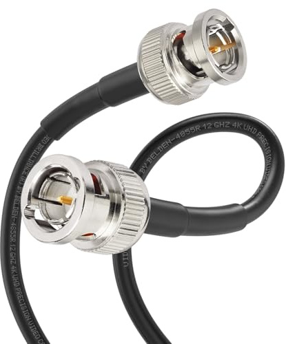 Superbat 4K 8K UHD-precision SDI-kabel 60 cm kort BNC-kontakt till BNC-kontakt Belden 4855R SDI-videokabel 75 ohm för 1080p/3G-SDI/6G-SDI-inspelare, oscilloskop, övervakningskamera, SDI-omvandlare