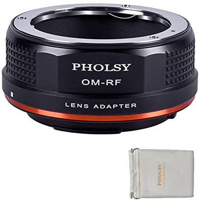 PHOLSY Objektivadapter Manueller Fokus Kompatibel mit Olympus Zuiko OM Mount Objektiv auf Canon EOS RF Mount Kameragehäuse, Olympus auf RF