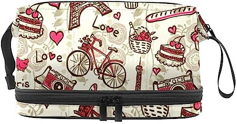 Trousse de Maquillage pour Femme Trousse cosmétique,Tour Eiffel Paris Vintage,Sac Organisateur cosmétique Sac de Maquillage de Voyage Portable