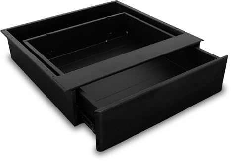 IVOL Schreibtisch mit Unterbau Schublade Schwarz 42 x 41 x 10 cm - Ausziehbare Metall-Aufbewahrungsbox