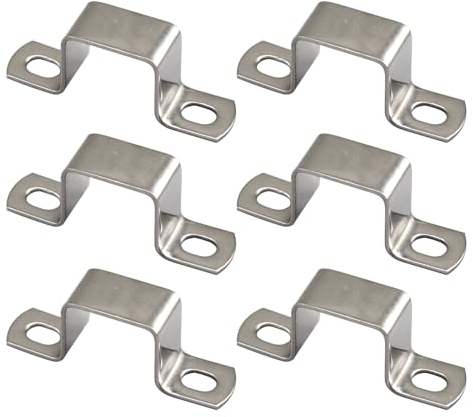 SeeRaphee Vierkantrohrschelle aus 304 Edelstahl, U-förmig, 50 x 50 mm, 6 Stück