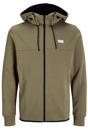 Jack & Jones Veste à Capuche avec Logo pour Homme, Olive fumée, S
