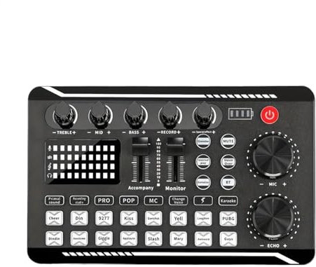 Tarjeta de sonido en F998, tarjeta de sonido en con efectos de mezclador DJ y cambiador de voz, equipo de producción musical, mezclador de audio de escritorio de grabación de múltiples