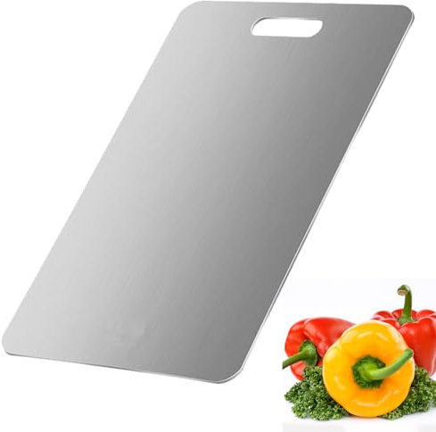 Titanium Cutting Board, Tabla de Cortar de Titanio, Cutting Boards for Kitchen, tabla de cortar de Doble Cara, Tabla Cortar Acero Inoxidable, Cutting Board Inoxidable, 29 x 20cm