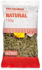 Pipas de calabaza natural Hacendado peladas Paquete 150 g Pack 2