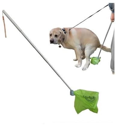 Recoge excrementos de perros, Pala telescópica con mango largo para perros de talla pequeña, mediana y grande, diseño autoadhesivo, recoge excrementos de perro duradero, recoge taburetes más suaves f