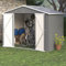 Jaxenor Gartenhaus Metall, 229×180×191cm, Garten Geräteschuppen Metall mit Klapptür, Gartenschrank Wasserdicht für Outdoor Terrasse, Gerätehaus, Anthracite
