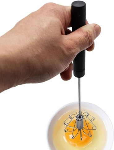 Fouets de Cuisine, Fouet Manuel à Pression, Mélangeur à Main Anti-Rouille pour Lait Café Pâtisserie avec Fouet et Mélange