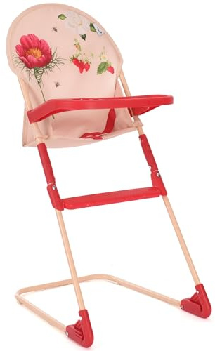 Roma Dolls High Chair - Foldable Baby Doll High Chair with Tray, Cute bear Print, Metal Frame, Fits Dolls 28-42cm, Toy Feeding Chair, Ideal, Doll Feeding Set (RHS Flora)