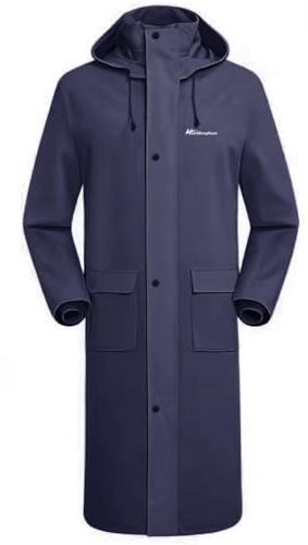 QUANYONG Rain Jacket Poncho for Adults Reusable, Long Waterproof Hooded Raincoats, Lightweight Packable Hiking Coat for Men Women Outdoor Festivals (XXL,Blue)