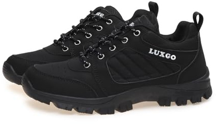 LUXGO Chaussures de Randonnée Femme Chaussures de Marche à Pied Chaussures de Trekking Respirantes Durables pour Activités de Plein Air (Black) 41 EU