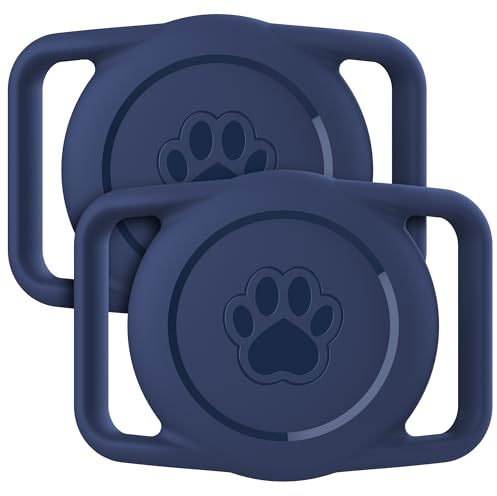 Citymore för Apple Airtag hundhalsband, 2 stycken vattentäta lufttag katthalsband, mjuk silikon airtag-fodral för hundar katter för Apple Air Tag-hållare för halsband – passar ≤ 1,2 tum