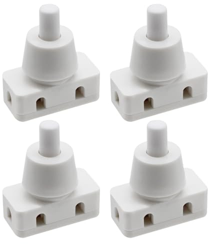 VBSYUYQ 4 Pcs White Recessed Push Button Switches 10A for Desk Lamp Repair