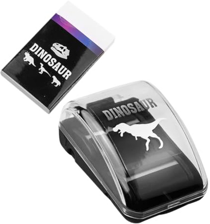 Healeved Mini Rodillo Recogedor de Restos de Goma de Borrar Portátil para Escritorio Compacto Color Negro con 1 Limpiador y 1 Borrador Adecuado para Oficina Escuela y Hogar