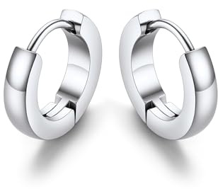 GoldChic Small Hoop Earrings for Women Men, 8/9/10/12/14/16mm | Silver/Gold/Black Huggies Hopps, Womens Hypoallergenic Ear Jewellery, Lightweight Sleeper-Earrings(Come with Gift Box)