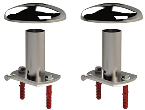 well2wellness® Poolleiter Flanschbefestigung aus Edelstahl V4A Ø40mm (Paar) / Modell 66 (664422)