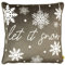 furn. Let It Snow Kissen, Polyester, gefüllt, 43 x 43 cm, Grau