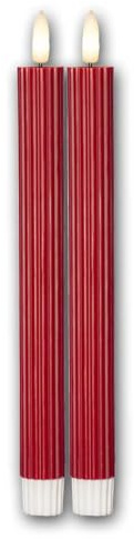 world-trading-net – uppsättning med 4 LED stavljus Stripe, höjd 25 cm, diameter 2,1 cm, färg röd, batteridrift, timer