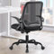 DoChair Bürostuhl Ergonomisch, Schreibtischstuhl, Drehstuhl mit Klappbaren gepolsterte Armlehnen, Wippfunktion, 360° Chefsessel Drehstuhl bis 150kg (Schwarz)