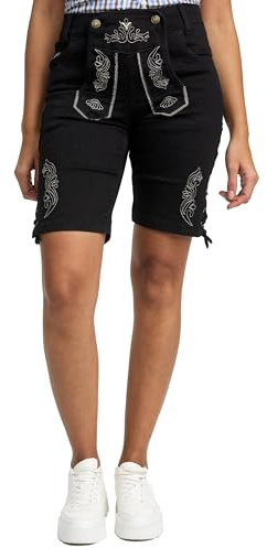 STEIGENHÖFER Jean court traditionnel pour femme, look pantalon en cuir, en 2 couleurs, taille 34-48, Denim noir, S