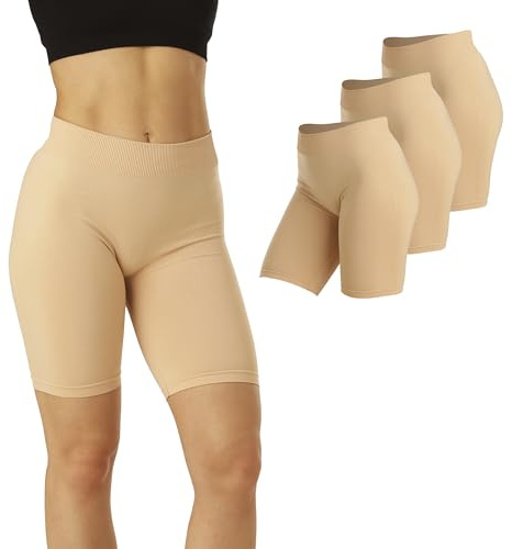 Basic Treasure 3-pack korta leggings dam, anti-skav och hög midja