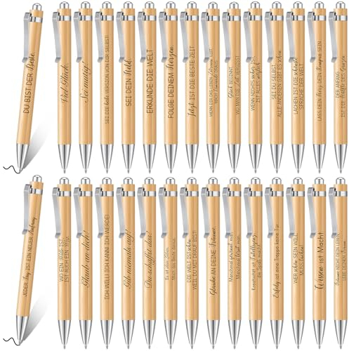 Tenare 30 Stück Inspirierende Einziehbare Kugelschreiber Druckkugelschreiber Motivation Stifte mit Spruch Schwarze Tintenstifte Dankeschön Geschenke für Lehrer Büro Kollegen Mitarbeiter Weihnachten