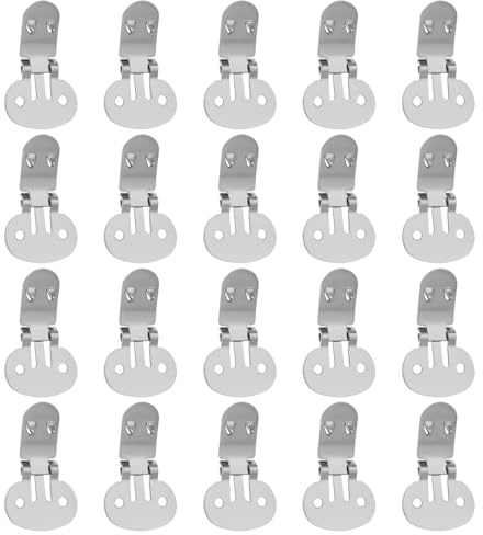 OTOTEC 20 Clips de Zapatos de Acero Inoxidable de 32 X 20 Mm Clips Planos en Blanco para Manualidades Hebillas de Clip de Zapato Plano para Decoración de Lazos para El Cabello Adornos de Zapatos