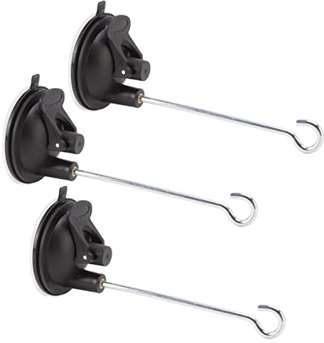 KIMISS Lot de 3 Supports Muraux pour Mangeoire à Oiseaux avec Ventouses et Crochets pour Fenêtre – Idéal pour Carillons éoliens, Plantes, Décorations – Matériau ABS et Indéformable