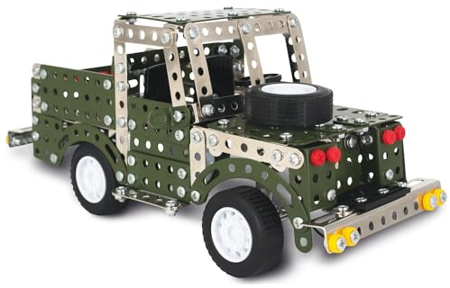 Gifts Direct 2 U Land Rover - Juego de 404 piezas de construcción de metal, color verde