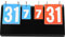 Anzeigetafel Fussball, Cornhole Punktetafel 4-Stellige Volleyball Zähltafel Digital Tragbare Flip Sportanzeigetafel, für Basketball Fußball Badminton Baseball Tischtennis