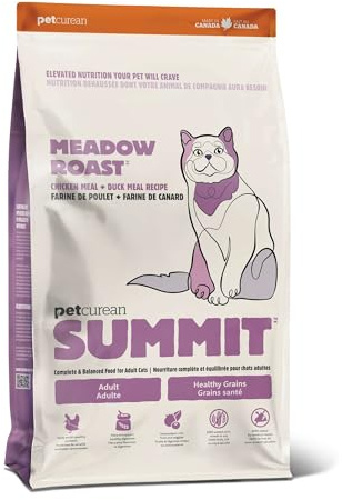 Summit Meadow Roast Chicken Meal + Duck Meal Dry Cat Food, Affordable, Healthy Kibble for Adults & Seniors, Multi-Animal Protein for Picky Eaters, Pumpkin for Sensitive Stomachs, 12lb Bag